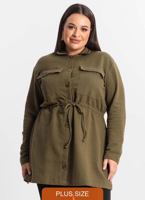 Parka Feminina Plus Size Verde