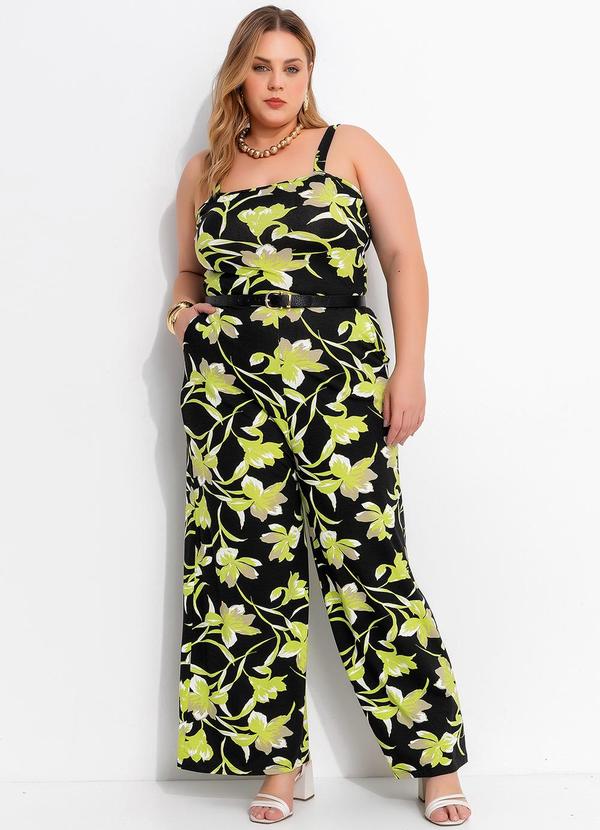 Macacão Floral Lima em Malha de Viscose