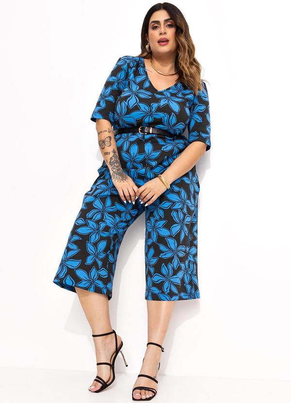 Macacão Preto em Malha de Viscose