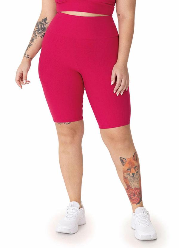 Bermuda Feminina Plus em Malha Eco Active Rosa