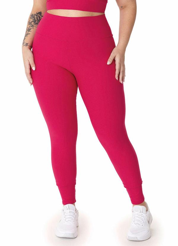 Calça Legging Plus em Malha Eco Active Rosa