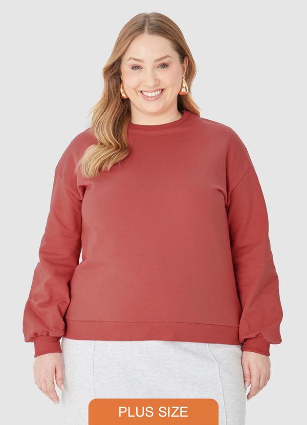 Blusão em Moletom Feminino Plus Laranja