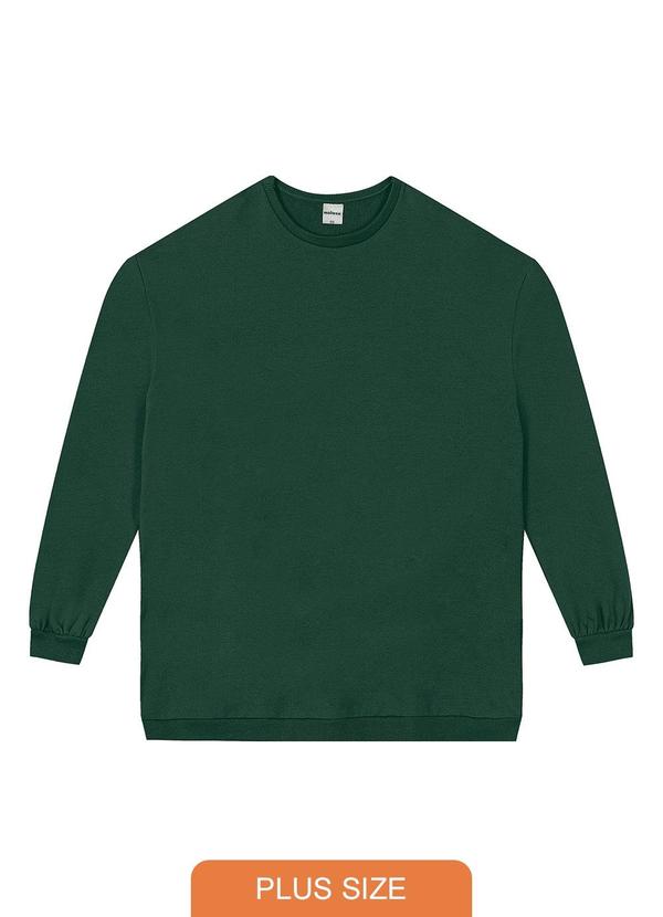 Blusão em Moletom Flanelado Plus Verde Esmeralda