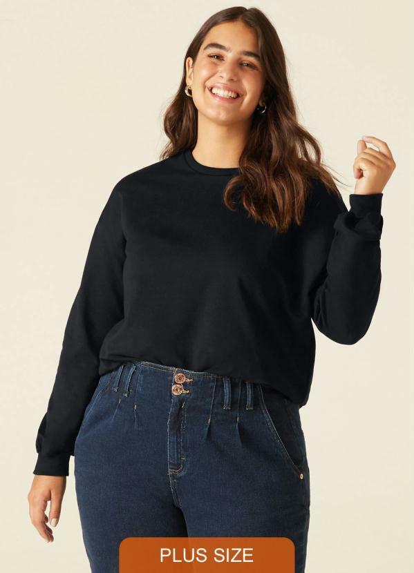 Blusão Preto Feminino em Moletom