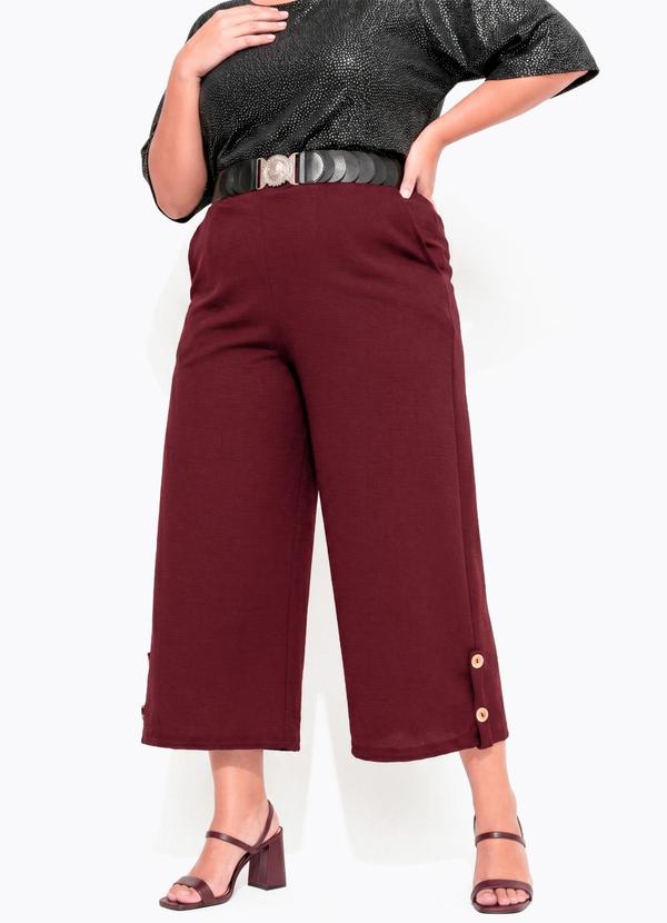 Calça Bordô em Malha Anarruga