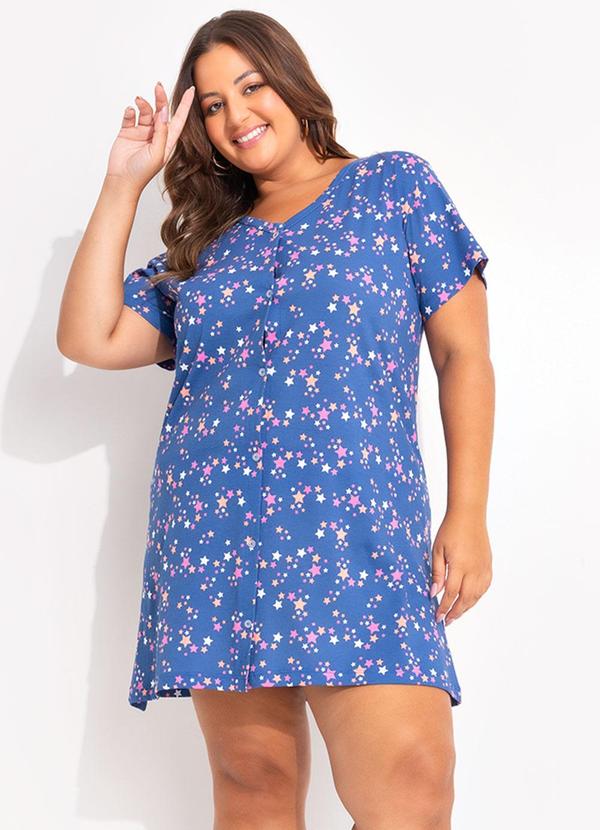 Camisola Estrelas Azul em Malha de Algodão
