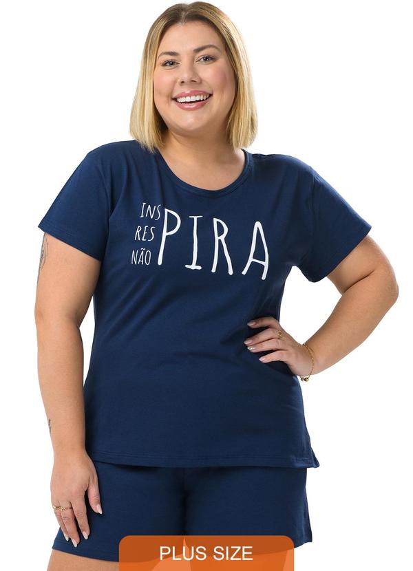 Pijama Verão Plus Size Inspira Azul