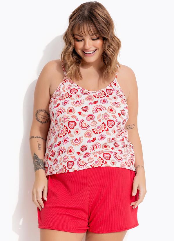 Vista 2 Pijama Corações em Malha Canelada Marguerite Marguerite