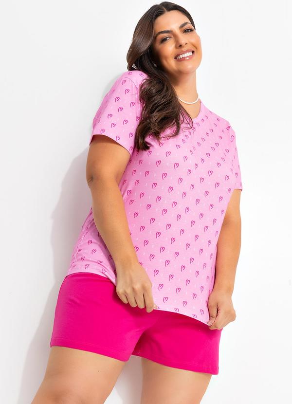 Pijama Corações em Malha