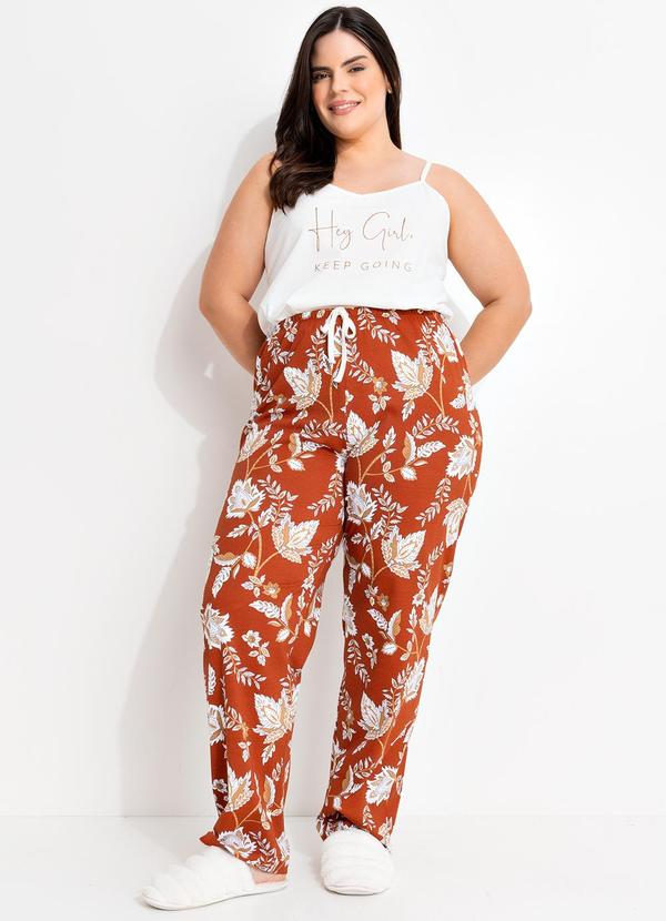 Pijama Floral em Malha de Algodão