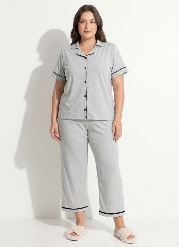 Pijama Mescla Americano em Malha