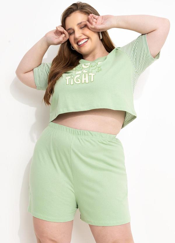 Pijama Verde Claro em Malha de Algodão