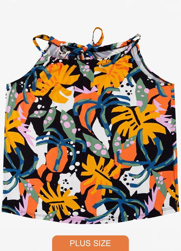 Blusa de Alça Plus Size Azul