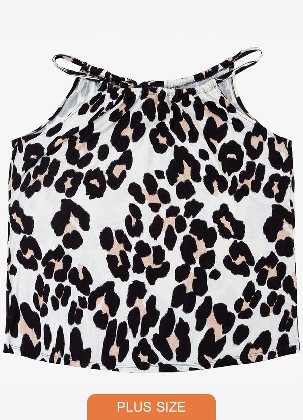 Blusa de Alça Plus Size Bege