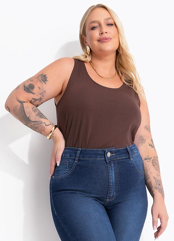 Blusa Marrom em Algodão