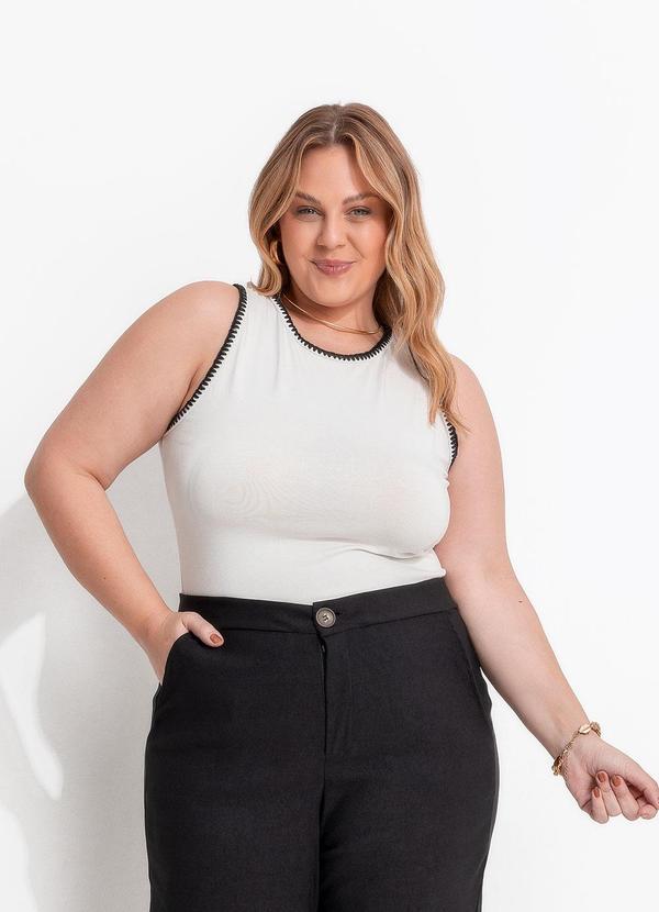 Blusa Off White em Malha de Viscose