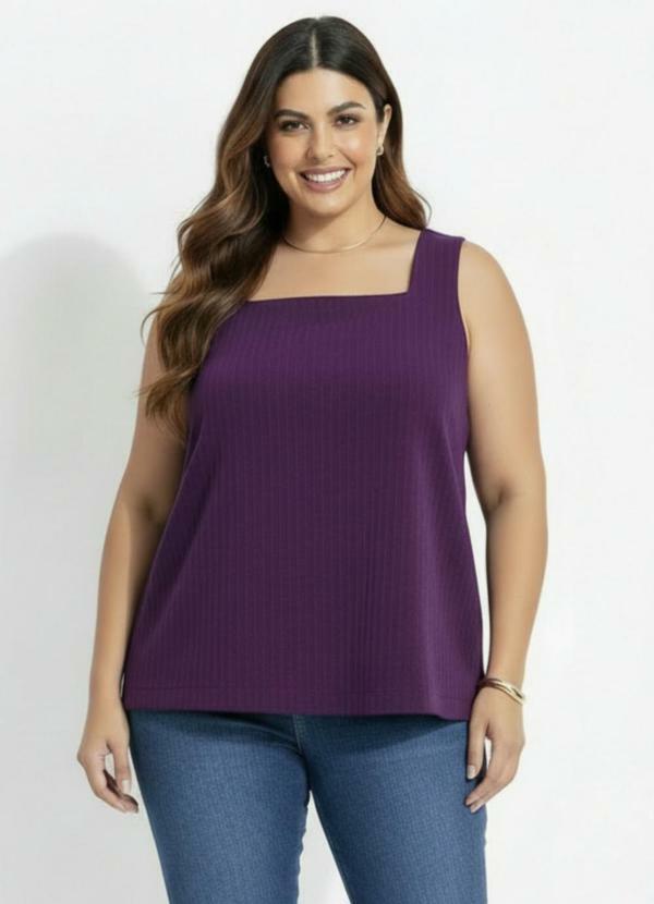 Blusa Roxo em Tecido Maquinetado