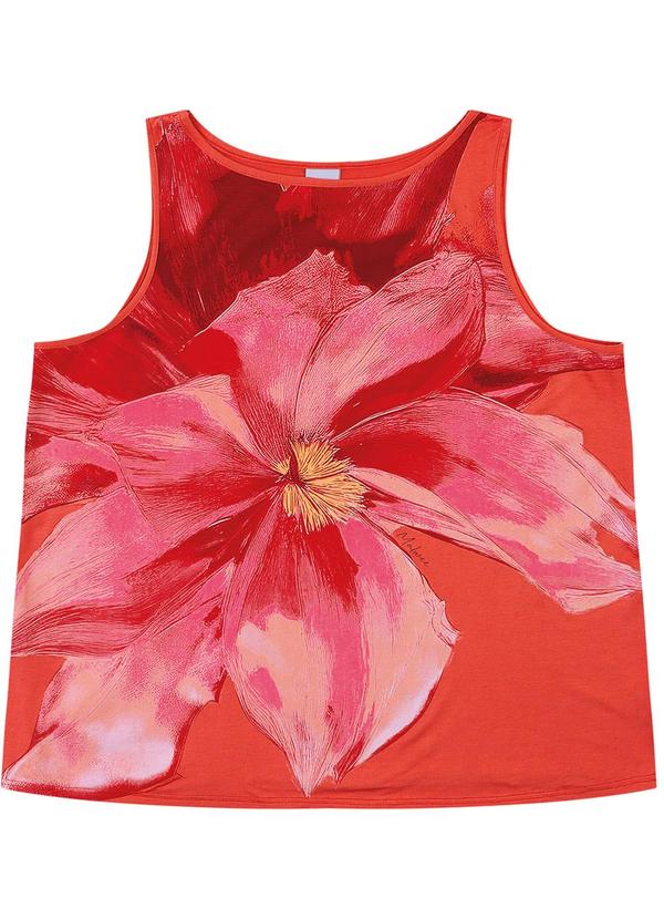 Regata Evasê Floral PlusVermelho