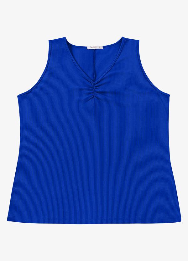 Regata Feminina Plus Size Azul