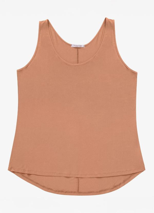 Regata Feminina Plus Size Bege