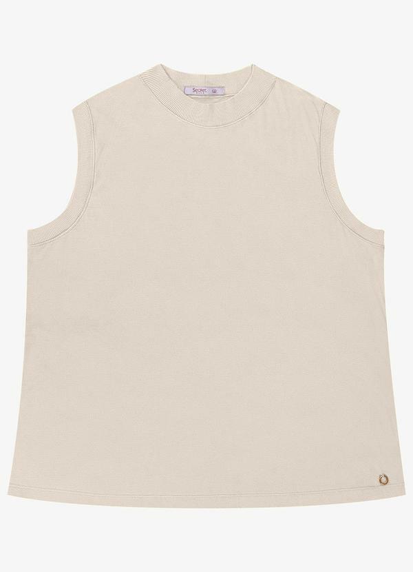 Regata Feminina Plus Size Bege