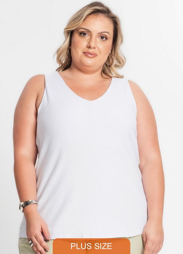 Regata Feminina Plus Size Branco
