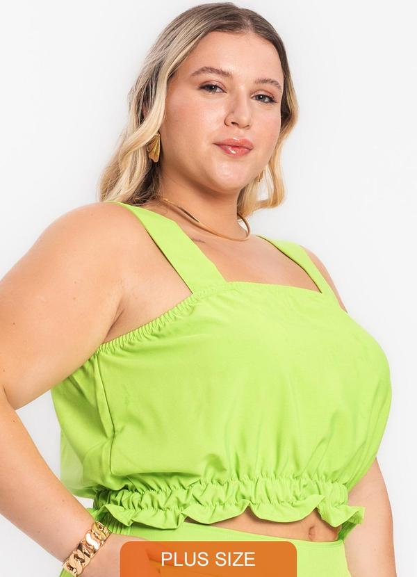 Regata Feminina Plus Size Crepe Light Verde