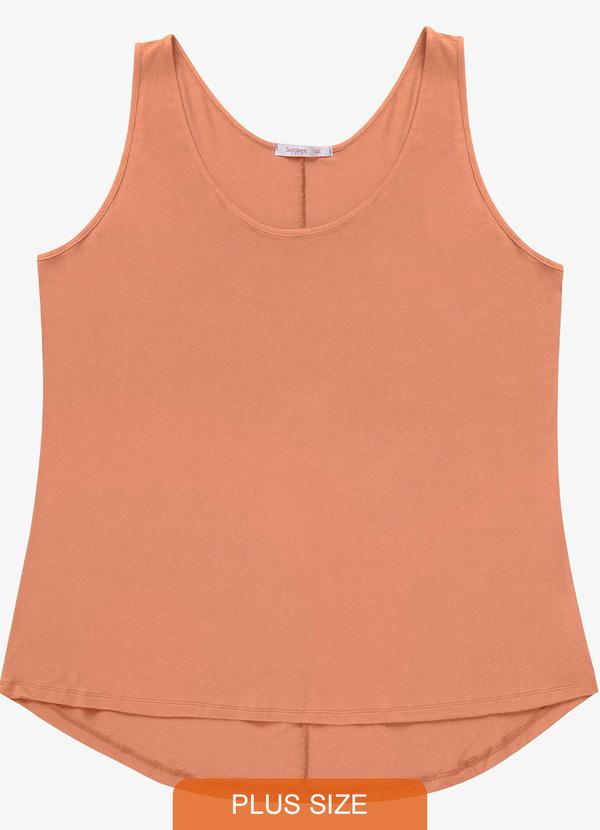 Regata Feminina Plus Size Marrom