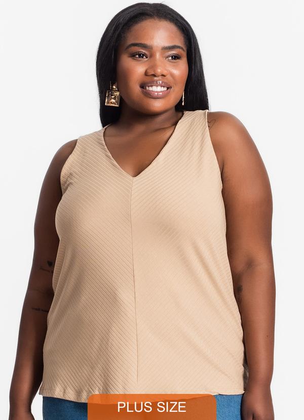 Regata Feminina Plus Size Marrom