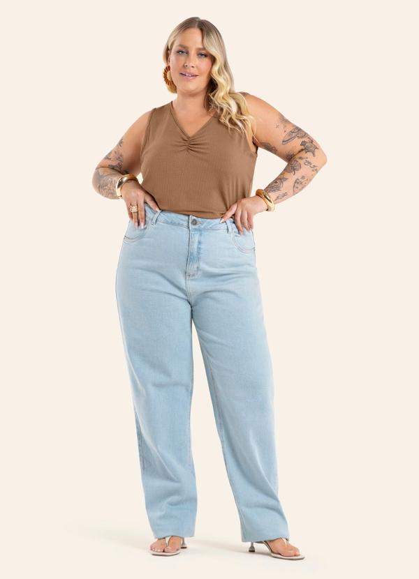 Regata Feminina Plus Size Marrom
