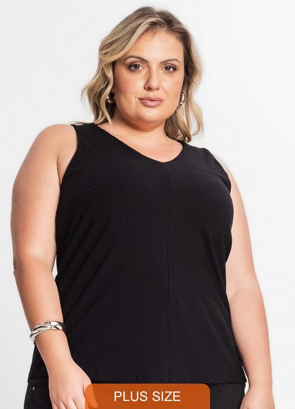 Regata Feminina Plus Size Preto