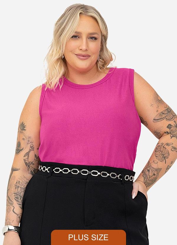 Regata Feminina Plus Size Rosa