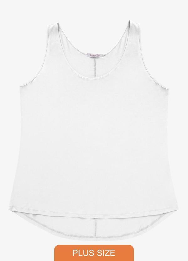 Regata Feminina Plus Size Secret Glam Branco