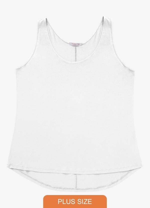Regata Feminina Plus Size Secret Glam Branco