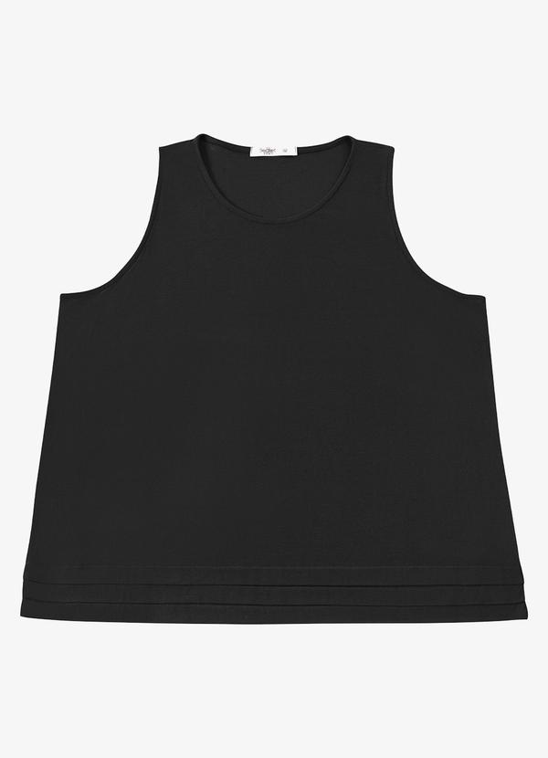 Regata Feminina Viscose Creponada Preto
