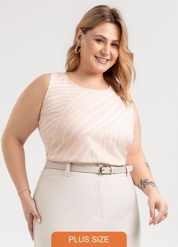 Regata Plus Size em Misturinha Rosa