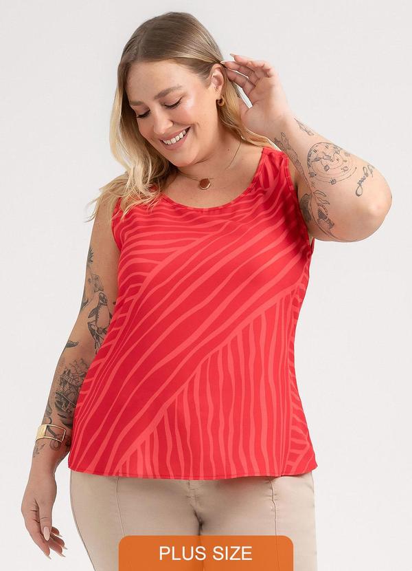 Regata Plus Size em Misturinha Vermelho