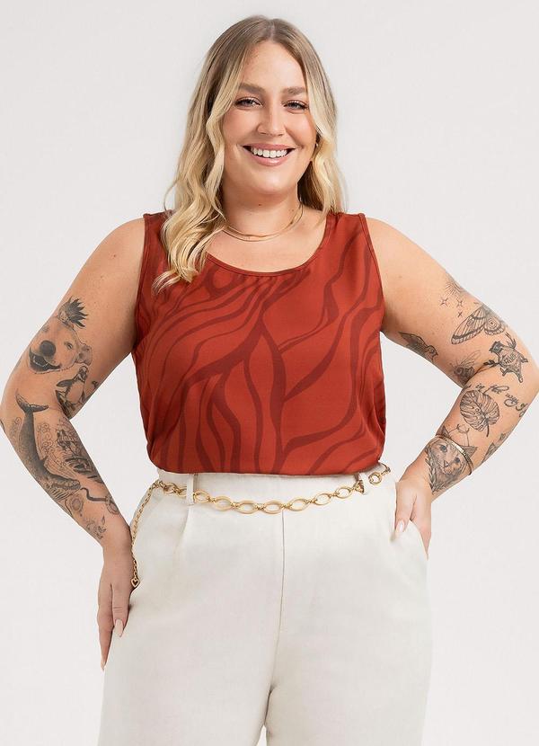 Regata Plus Size em Misturinha Vermelho