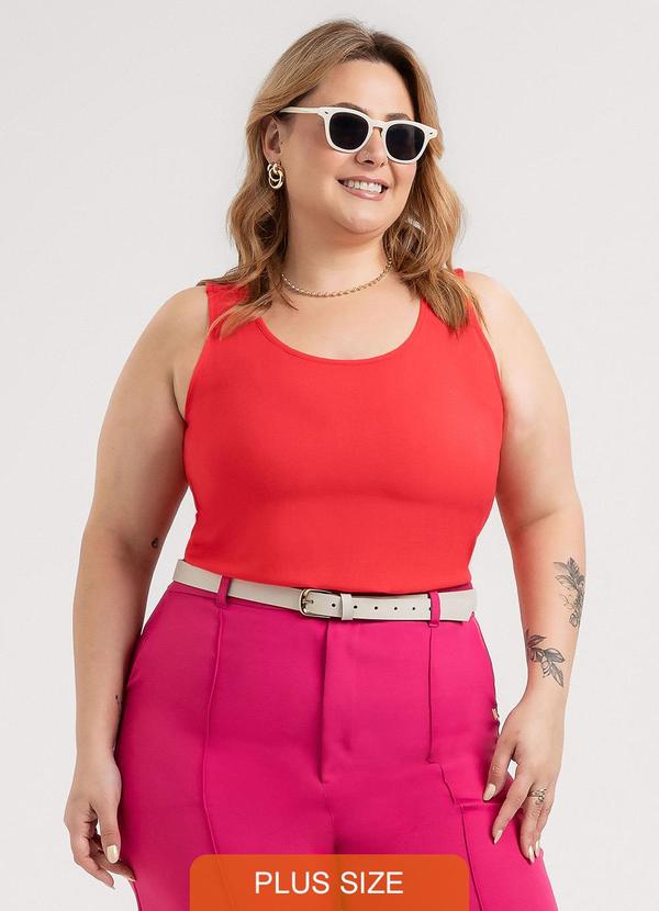 Regata Plus Size em Misturinha Vermelho