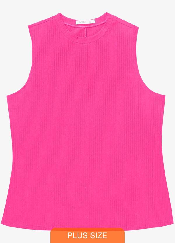Regata Plus Size em Ribana Rosa