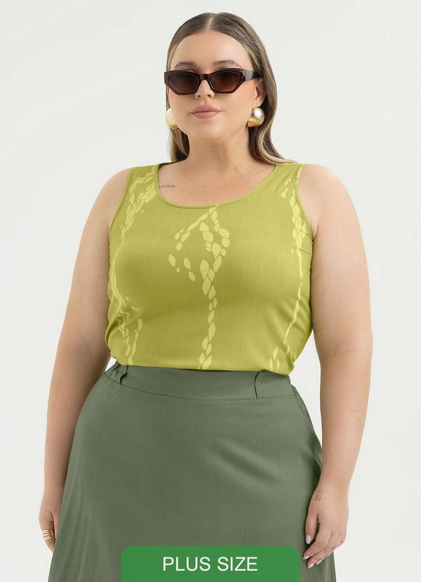 Regata Plus Size em Viscose Verde