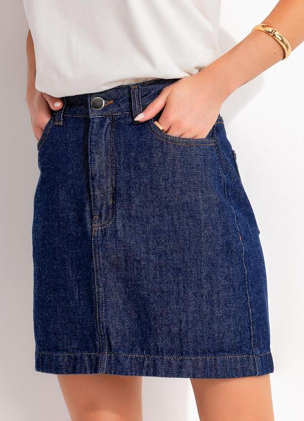 Saia Azul Escuro em Jeans