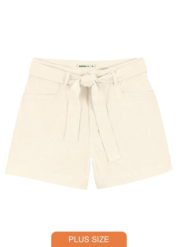 Bermuda Feminina Mom em Sarja PlusOff White