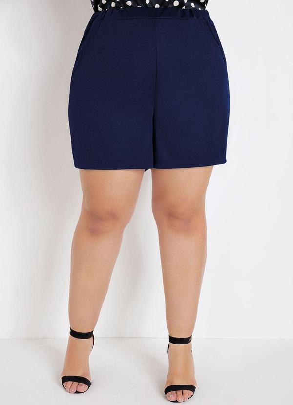 Short Azul Marinho em Malha