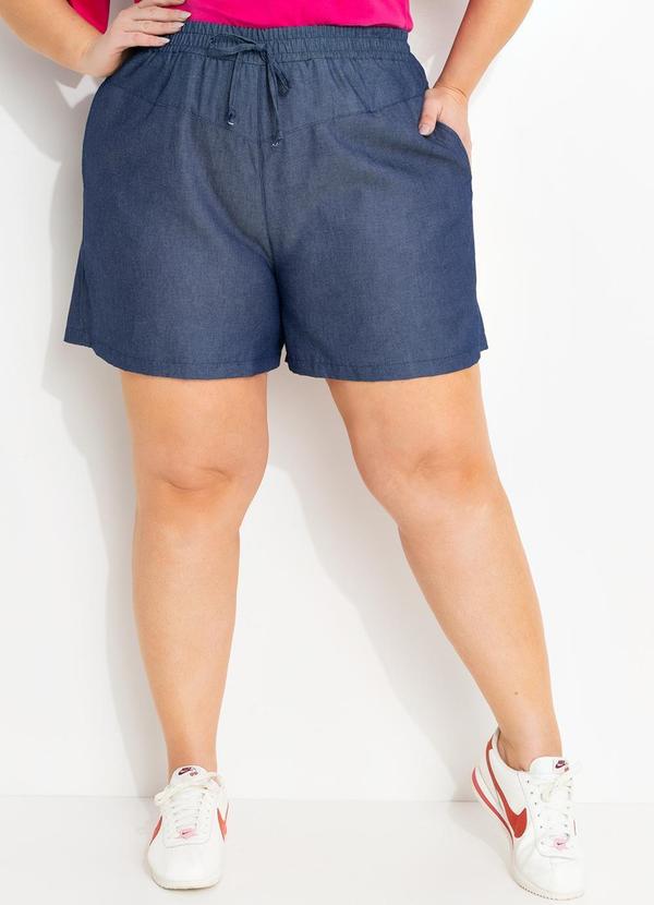 Short Jeans Azul Escuro em Jeans Leve