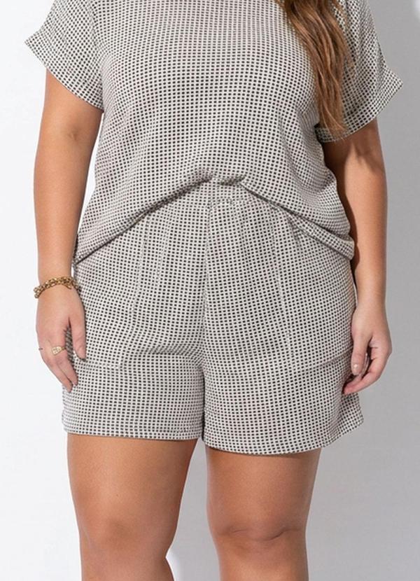 Short Off White em Tweed