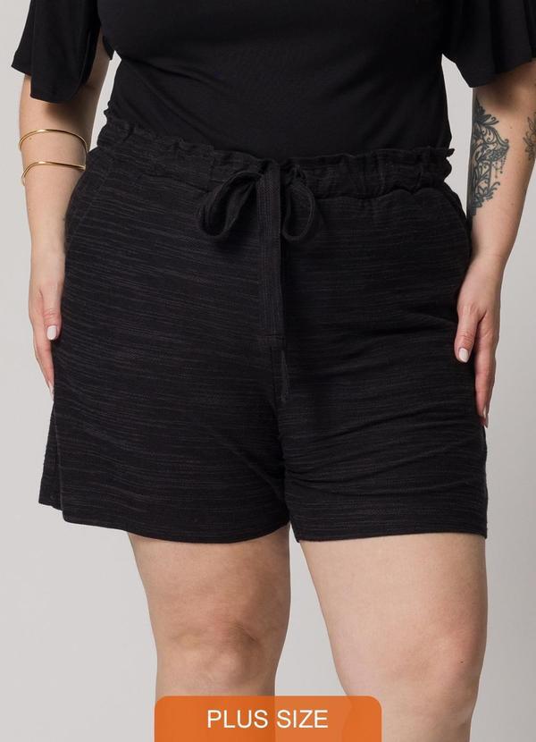 Shorts com Amarração na Cintura Preto