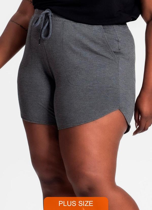 Shorts Feminino Plus Size Cinza