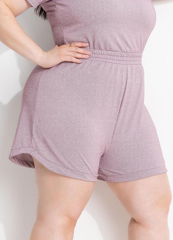 Shorts Roxo Claro em Malha Tricot