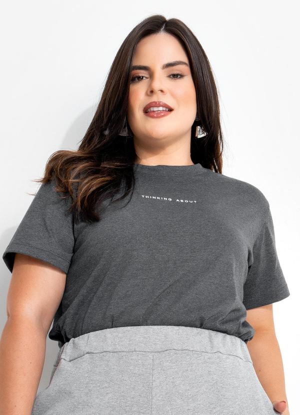 Blusa Cinza Escuro em Malha